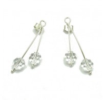 E000646C Sterling silver earrings with crystals  solid 925 Empress